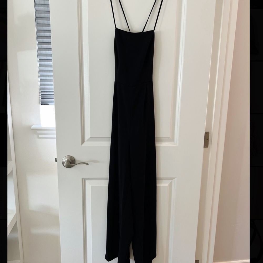 Elegant Black Jumpsuit Open Back